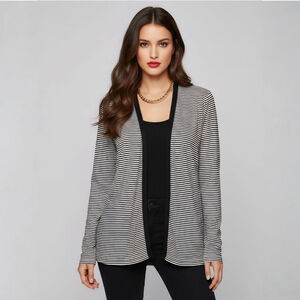 Old Navy Small Black and Tan Striped Long Sleeve Open Cardigan